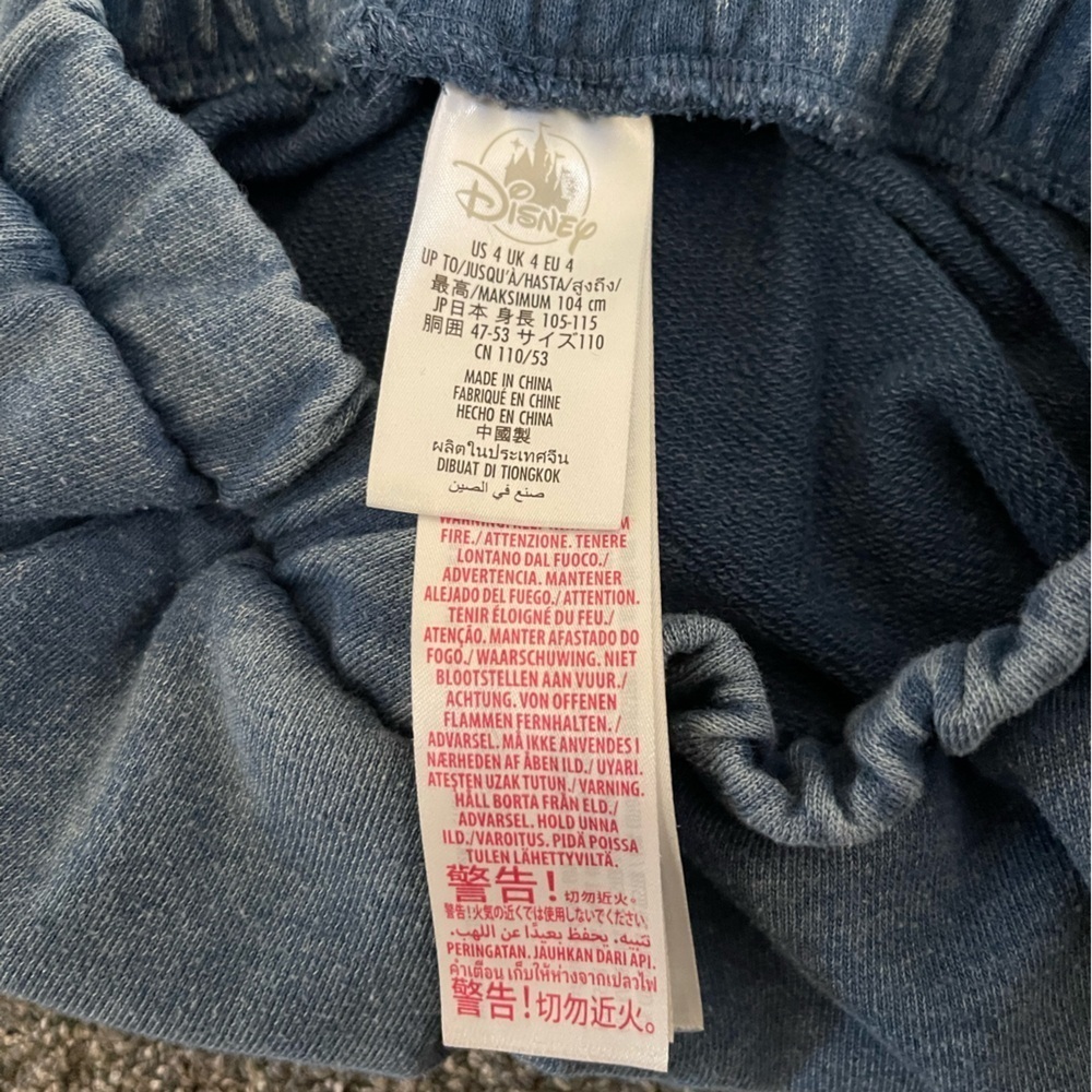 Girl’s Disney Store blue Elsa Frozen oversized sweatpants joggers 4 - Picture 4 of 5
